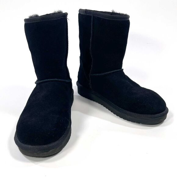 Koolaburra Shoes - Koolaburra by UGG Short Boots Womens Sz 6 Black Suede Leather Faux Fur Lined EUC